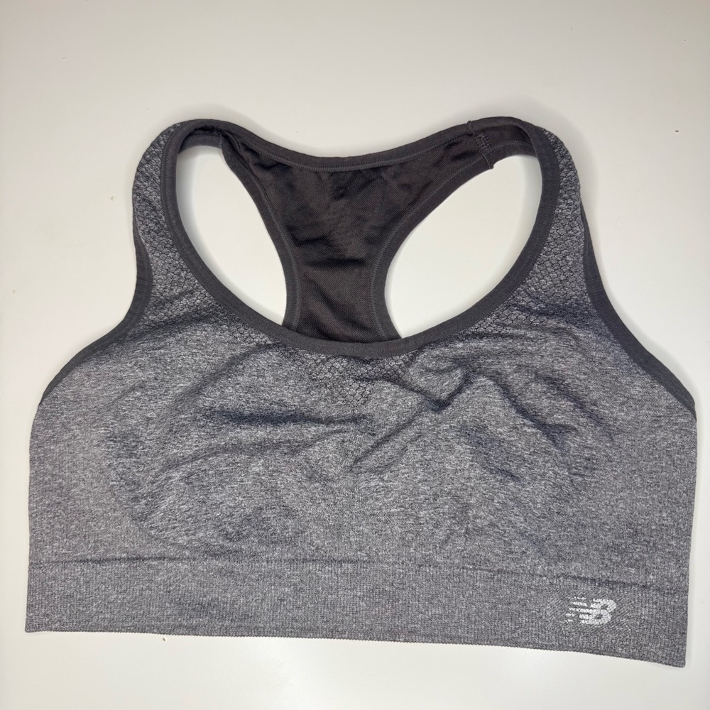New Balance Charcoal Gray Sports Bra Size Large GUC